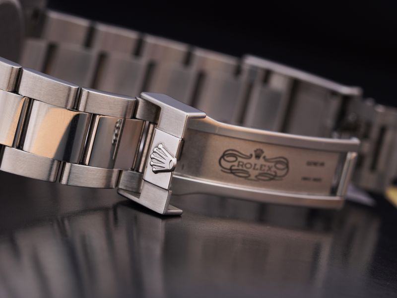 Detail of a luxury watch bracelet and case